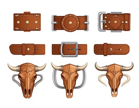 Western buckles and skulls