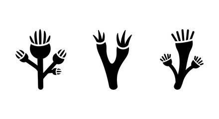 Fototapeta premium Abstract Plant Silhouettes, Minimalist Botanical Icons