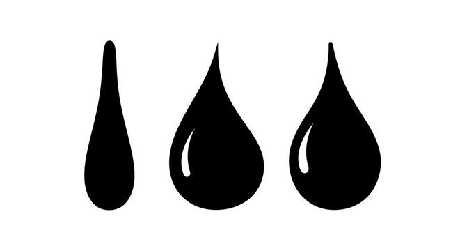 Black Ink Droplets Graphic - Abstract Fluid Shapes