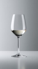 Fototapeta premium Elegant glass of white wine on a clean surface with soft lighting