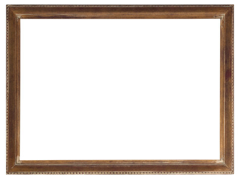 Wooden picture frame in PNG format on a transparent background.