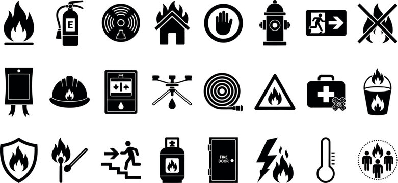 Flat icons set of various tools and household objects for design projects