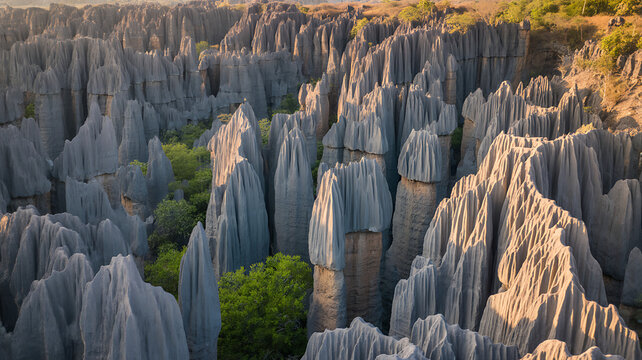 Detailed Geological Formations of Tsingy de Bemaraha