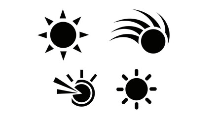 Obraz premium Sun Icons Set: Brightness, Weather, Energy, Heat Symbols