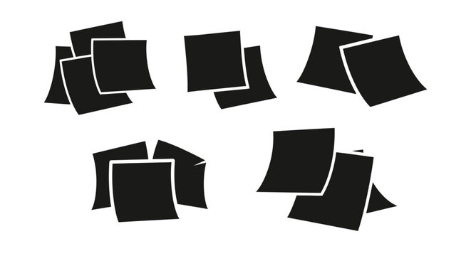 Sticky Notes Collection - Black Icons for Reminders & Organization