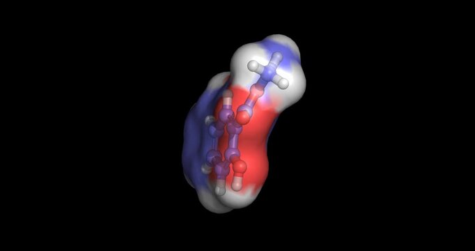 Methyl Salicylate, wintergreen oil chemical, counterirritant and analgesic for topical pain relief, 3D molecule spinning, 4K