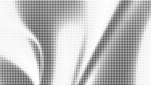 Halftone pattern with large shapes on white background