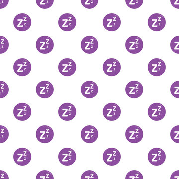 Repeating purple zzz symbols create a seamless pattern for sleep concepts
