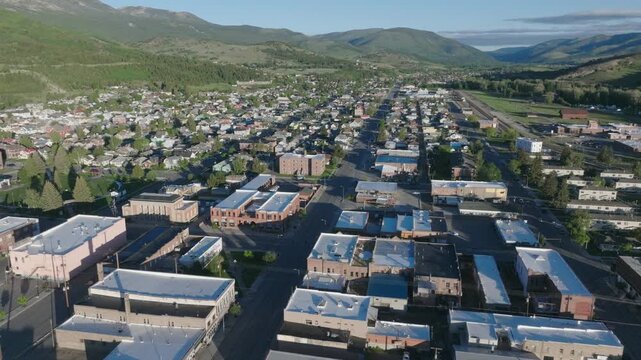 Historic Town of Anaconda Wyoming Drone Aerial View