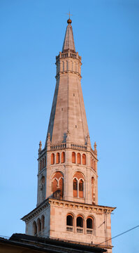 Modena, Emilia Romagna, Italy, Ghirlandina tower, symbol of the city of Modena, touristic place