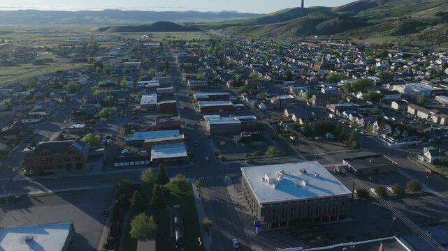 Historic Town of Anaconda Wyoming Drone Aerial View