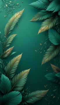  emerald green feather background