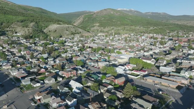 Historic Town of Anaconda Wyoming Drone Aerial View