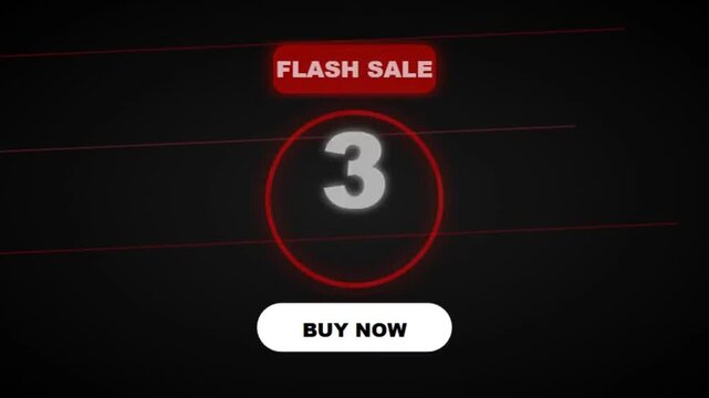 A promotional flash sale advertisement with a countdown timer and buy now button