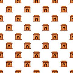 Fototapeta premium Fireplace hearths with dancing flames creating heat and comfort in a seamless pattern