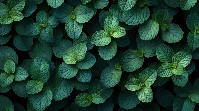 Close-up mint leaves, vibrant green (1)
