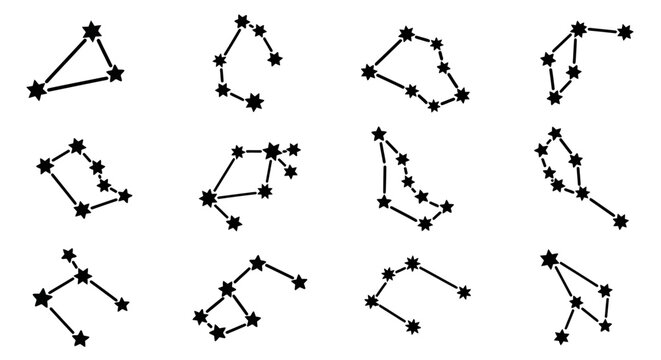 Celestial Constellation Patterns: Zodiac Signs and Star Maps