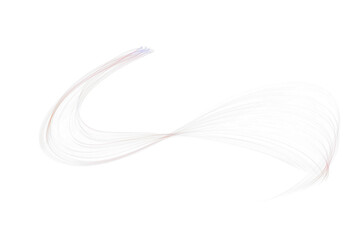 Obraz premium Wispy light streaks forming an abstract curve with subtle color gradients isolated on transparent background