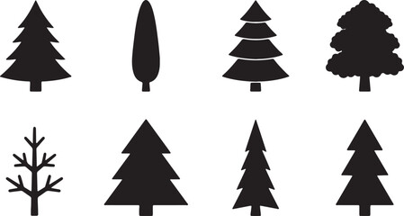 Fototapeta premium Christmas Pine Tree Silhouette Collection
