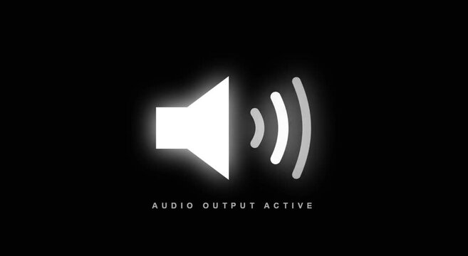 The audio output is active with a glowing white speaker icon emitting sound waves.