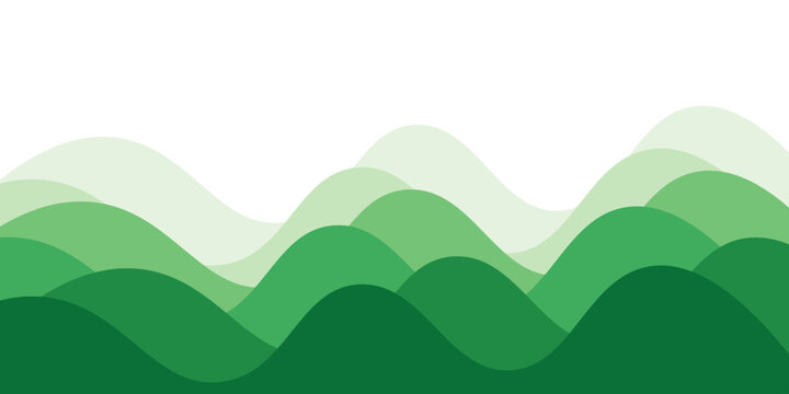 Abstract green wave background, Vector green line background curve element with white layers vector ilustration benner