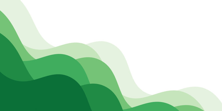 Abstract green wave background, Vector green line background curve element with white layers vector ilustration benner