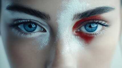 Fototapeta premium Close-up of woman with striking, painted eyes