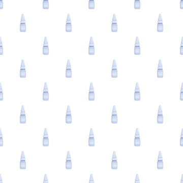 Nasal spray dropper bottles repeating in a digital seamless pattern