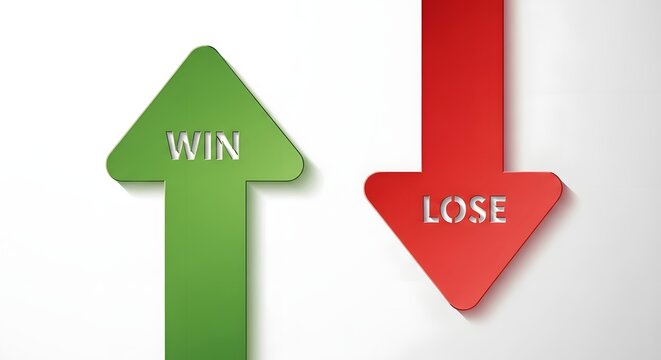 Upward and Downward Arrows Representing Win and Lose Concepts.