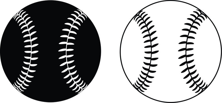 Baseball and tire themed objects, prints, and icons set