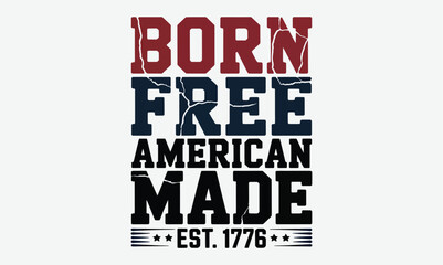 Vintage American patriotic slogan poster with bold typography and retro design on plain background © SMFARHANTANVIR