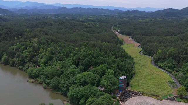 Aerial photography of Huashan Miku Scenic Area