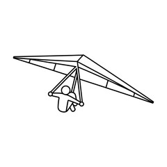 Fototapeta premium Hand holding paper airplane vector line art illustration