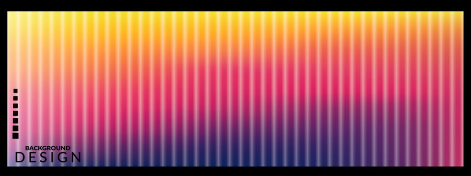 Abstract vibrant gradient background with vertical lines and glowing color transition. A modern, eye-catching abstract vector background featuring a dense array of fine vertical lines.
