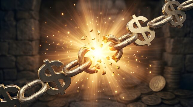 Breaking the chains of financial constraints a symbol of economic freedom