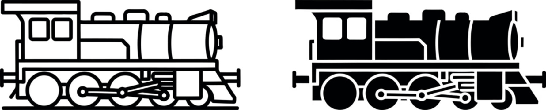 Two stylish modern sailboats depicted in outline and solid silhouette forms for maritime transport and leisure sailing icons