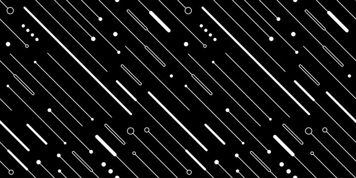 Vector digital geometric seamless striped pattern. Abstract futuristic background with dots and lines. Science data network technology print