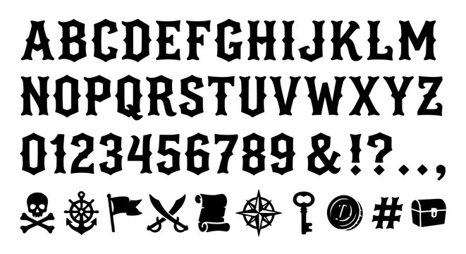Vintage Craft Display Typeface with Fantasy Letters Numbers and Retro Badge Style