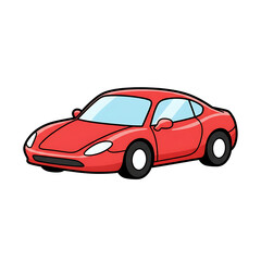 Fototapeta premium Red Sports Car Silhouette in Motion During a Dynamic Journey