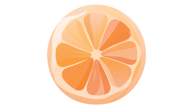 Detailed lemon or orange cross-section depicted as a radiant colorful illustration on white &mdash; inner segments glow with warm hues, making it a standout food icon for juice branding, breakfast menus,