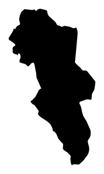 A contour map of Hedmark. Norwegian county silhouette
