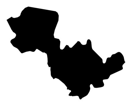 A contour map of Terni. Italian province silhouette