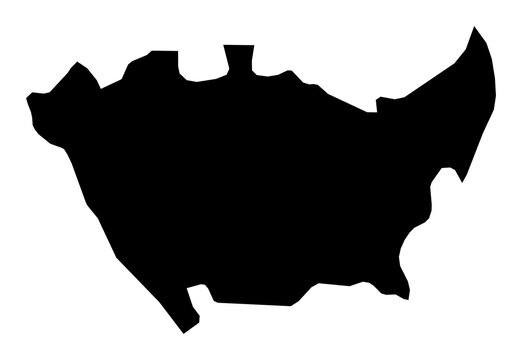 A contour map of Milan. Italian province silhouette