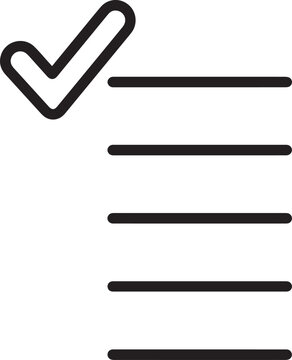 Checklist with check mark task completion symbol tick