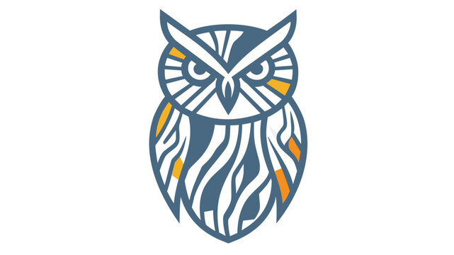 Creative colorful line vectr icon of a powerful owl o a white background, repreenting wisdom and nature. his detailed illustration s perfect for wildlife, macot, and forest-themed desgns.