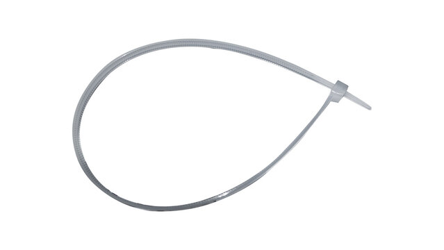 Nylon cable tie with grip for secure fastening in a transparent background
