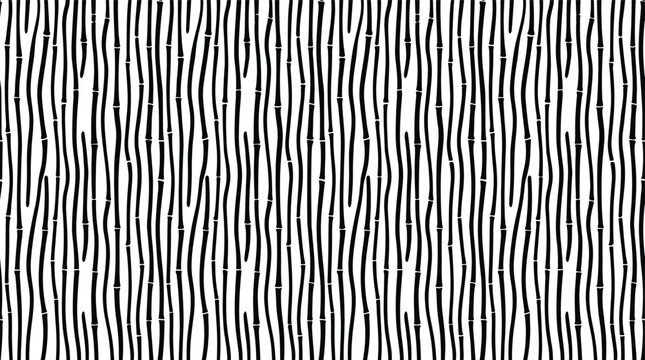 Seamless pattern background, featuring vertical black, bamboo stalks and, lines isolated on, a white background, for interior and projects
