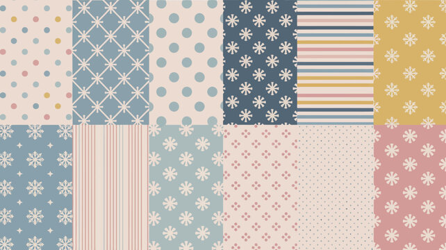patchwork fabric patterns colorful geometric textile swatches