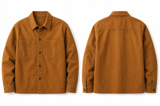 Ochre canvas workwear overshirt views