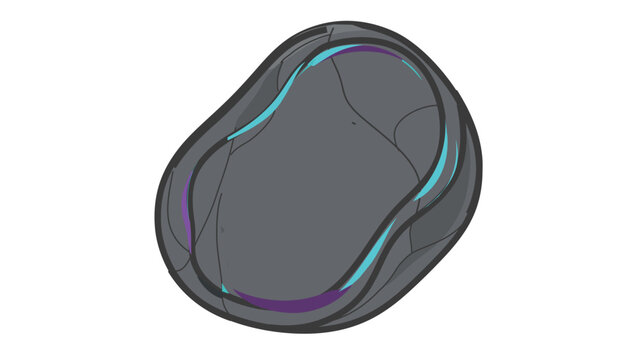 Iridescent labradorite mineral crystal adjustable stroke vector icon with shifting teal, grey, and purple shimmer, a customizable thin line colorful gemstone illustration for modern app and web